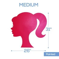 Barbie Silhouette Sign (Face Profile) Party Prop -Event Decoration Sales Shop WOOD BARB SIGN 04 1