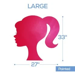 Barbie Silhouette Sign (Face Profile) Party Prop -Event Decoration Sales Shop WOOD BARB SIGN 05 1