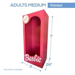 Collapsible Barbie Box Photo Booth Party Prop - Variety Of Sizes! -Event Decoration Sales Shop WOOD BARBIE 08 1 2