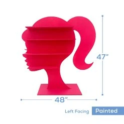 Barbie Silhouette Shelf (Face Profile) Party Prop - 4ft Tall -Event Decoration Sales Shop WOOD BARBSILH SHELF 05 1 2