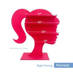 Barbie Silhouette Shelf (Face Profile) Party Prop - 4ft Tall -Event Decoration Sales Shop WOOD BARBSILH SHELF 09 1 2