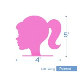 Barbie Silhouette Stand (Face Profile) Party Prop - 4ft Tall -Event Decoration Sales Shop WOOD BARBSILH STAND 04
