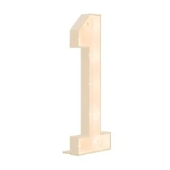 Wood Marquee Number "1"