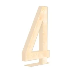 Wood Marquee Number "4"