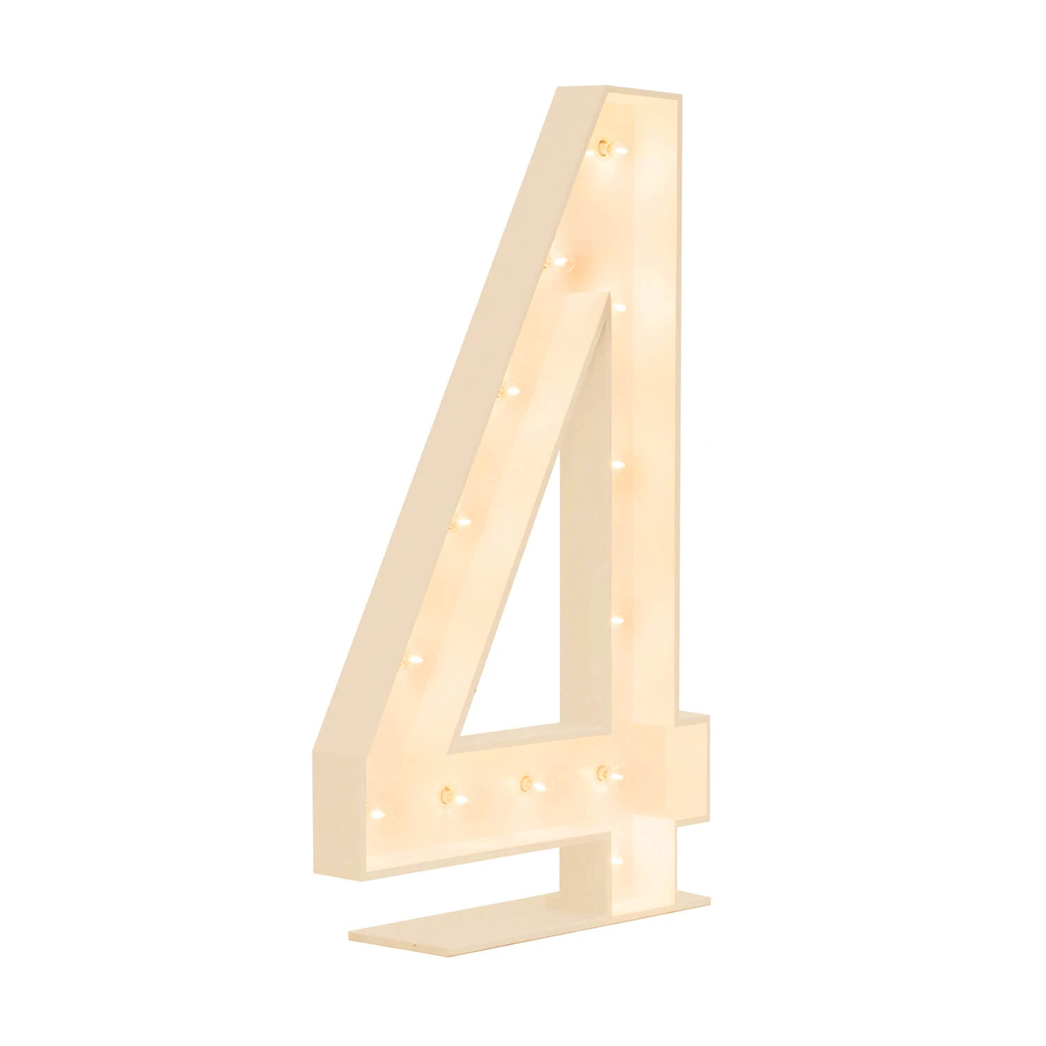 Wood Marquee Number "4" 3 Wood Marquee Number "4"
