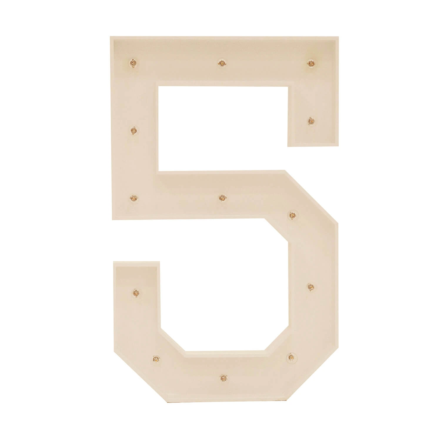 Wood Marquee Number "5" 5 Wood Marquee Number "5" - Image 3
