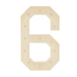Wood Marquee Number "6" -Event Decoration Sales Shop WOOD MAR 6 04