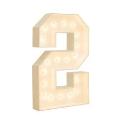 Wood Marquee - BOLD FONT - Number "2" - 4ft Tall