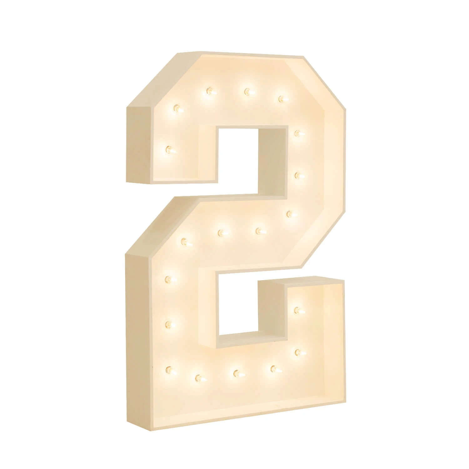 Wood Marquee - BOLD FONT - Number "2" - 4ft Tall 3 Wood Marquee - BOLD FONT - Number "2" - 4ft Tall