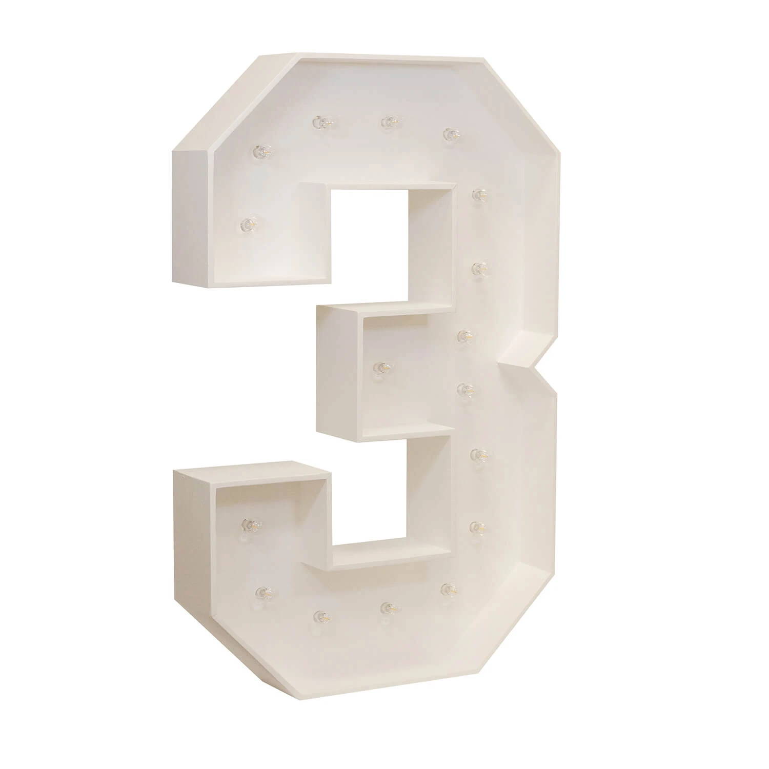 Wood Marquee - BOLD FONT - Number "3" - 4ft Tall 4 Wood Marquee - BOLD FONT - Number "3" - 4ft Tall - Image 2