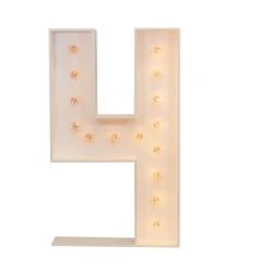 Wood Marquee - BOLD FONT - Number "4" - 4ft Tall 11 Wood Marquee - BOLD FONT - Number "4" - 4ft Tall -Event Decoration Sales Shop WOOD MAR BOLD 4 03