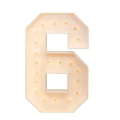 Wood Marquee - BOLD FONT - Number "6" - 4ft Tall -Event Decoration Sales Shop WOOD MAR BOLD 6 03