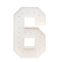 Wood Marquee - BOLD FONT - Number "6" - 4ft Tall -Event Decoration Sales Shop WOOD MAR BOLD 6 04