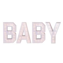Wood Marquee - BOLD Font - "BABY" - 4ft Tall -Event Decoration Sales Shop WOOD MAR BOLD BABY 03
