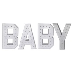 Wood Marquee - BOLD Font - "BABY" - 4ft Tall -Event Decoration Sales Shop WOOD MAR BOLD BABY 04