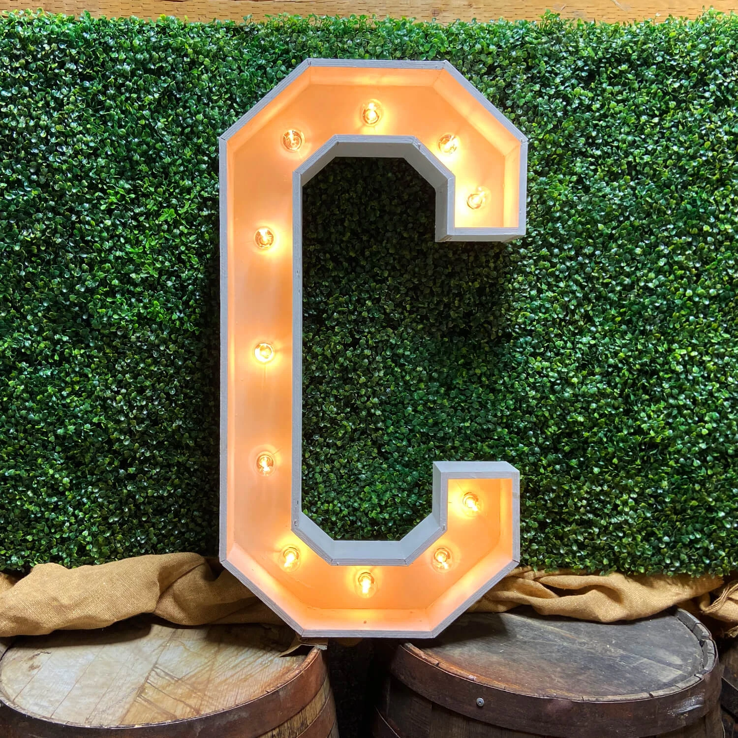 Wood Marquee Letter "C" 7 Wood Marquee Letter "C" - Image 5