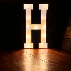 Wood Marquee Letter "H" -Event Decoration Sales Shop WOOD MAR H 02