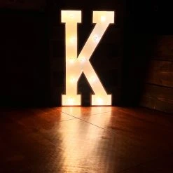Wood Marquee Letter "K" -Event Decoration Sales Shop WOOD MAR K 02