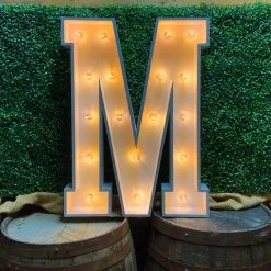 Wood Marquee Letter "M" -Event Decoration Sales Shop WOOD MAR M 03