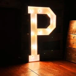 Wood Marquee Letter "P" -Event Decoration Sales Shop WOOD MAR P 02