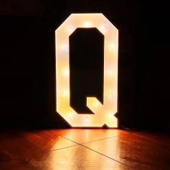 Wood Marquee Letter "Q" -Event Decoration Sales Shop WOOD MAR Q 02