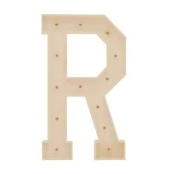 Wood Marquee Letter "R" -Event Decoration Sales Shop WOOD MAR R 04