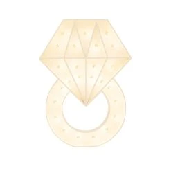 Wood Marquee - BOLD FONT - "Ring Symbol" - 4ft Tall