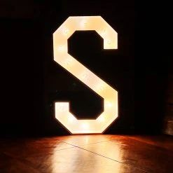 Wood Marquee Letter "S" -Event Decoration Sales Shop WOOD MAR S 02