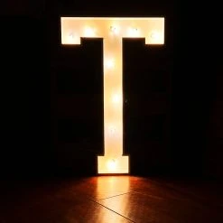 Wood Marquee Letter "T" -Event Decoration Sales Shop WOOD MAR T 02
