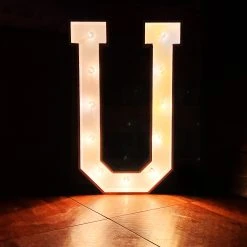 Wood Marquee Letter "U" -Event Decoration Sales Shop WOOD MAR U 02
