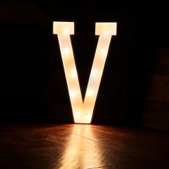 Wood Marquee Letter "V" -Event Decoration Sales Shop WOOD MAR V 02