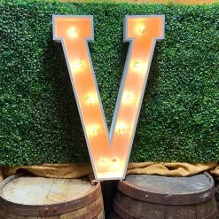 Wood Marquee Letter "V" -Event Decoration Sales Shop WOOD MAR V 03