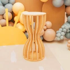 Slatted Plinth Pedestal - Torus Collection - Style C -Event Decoration Sales Shop WOOD PLINTH C 03