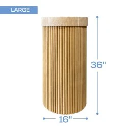 Ripple Cylinder Pedestal - Height Options! -Event Decoration Sales Shop WOOD RIPPED 03