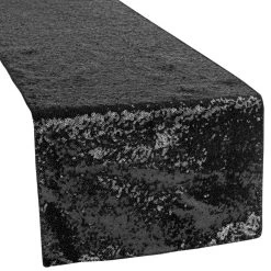 Standard Sequin Table Runner By Eastern Mills - Black