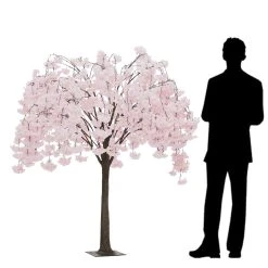 5FT Drooping Cherry Blossom Tree - Floor Or Centerpiece - 10 Interchangeable Branches - Blush/Light Pink