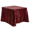 Square 90" X 90" Sequin Tablecloth By Eastern Mills - Premium Quality - Burgundy -Event Decoration Sales Shop burgundy square 90x90 sequin tablecloth 1