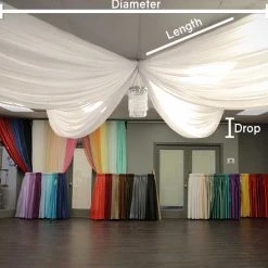 10 Panel Kit - Prefabricated Ceiling Drape Kit - 36ft Diameter - Select Drop, Fabric Kind, And Color! Option For All Attachments! -Event Decoration Sales Shop ceiling drape illustration 32