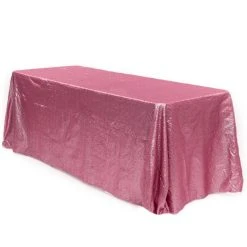 Rectangle 90" X 156" Sequin Tablecloth By Eastern Mills - Premium Quality - Dusty Rose