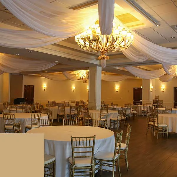 Single Piece - Gold Taffeta Prefabricated Ceiling Drape Panel - Choose Length And Drop! 4 Single Piece - Gold Taffeta Prefabricated Ceiling Drape Panel - Choose Length And Drop! - Image 2