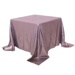 Square 90" X 90" Sequin Tablecloth By Eastern Mills - Premium Quality - Gray
