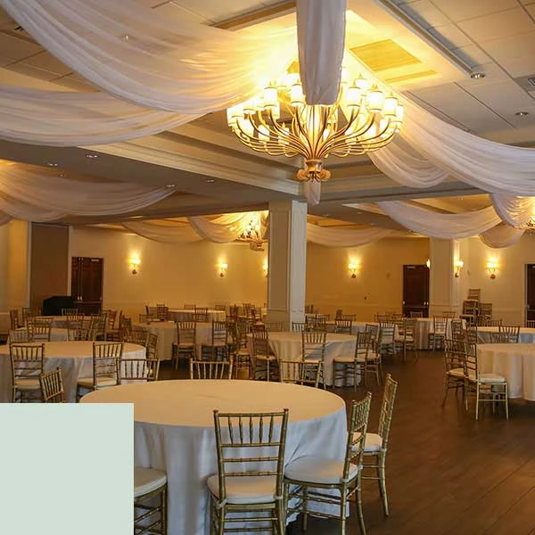 Single Piece - Hint Of Mint Sheer Prefabricated Ceiling Drape Panel - Choose Length And Drop! 4 Single Piece - Hint Of Mint Sheer Prefabricated Ceiling Drape Panel - Choose Length And Drop! - Image 2