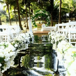 Reflective Mirrored Floor / Aisle Runner / Table Top & More! - 59" Wide / 55 Yards - Silver -Event Decoration Sales Shop img REFLECTIVE MIRRORED FLOOR AISLE RUNNER 03