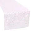 Standard Sequin Table Runner By Eastern Mills - Iridescent White -Event Decoration Sales Shop iridescentwhite glitz sequin table runner 2