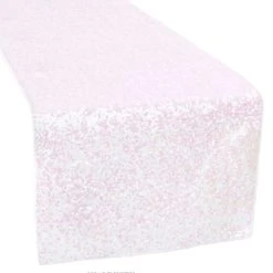 Standard Sequin Table Runner By Eastern Mills - Iridescent White