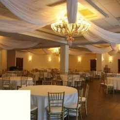 Single Piece - Ivory Crushed Taffeta Prefabricated Ceiling Drape Panel - Choose Length And Drop! -Event Decoration Sales Shop ivory prefabricated ceiling drape 7