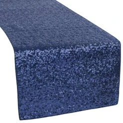 Standard Sequin Table Runner By Eastern Mills - Navy Blue