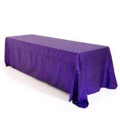 Rectangle 90" X 156" Sequin Tablecloth By Eastern Mills - Premium Quality - Purple