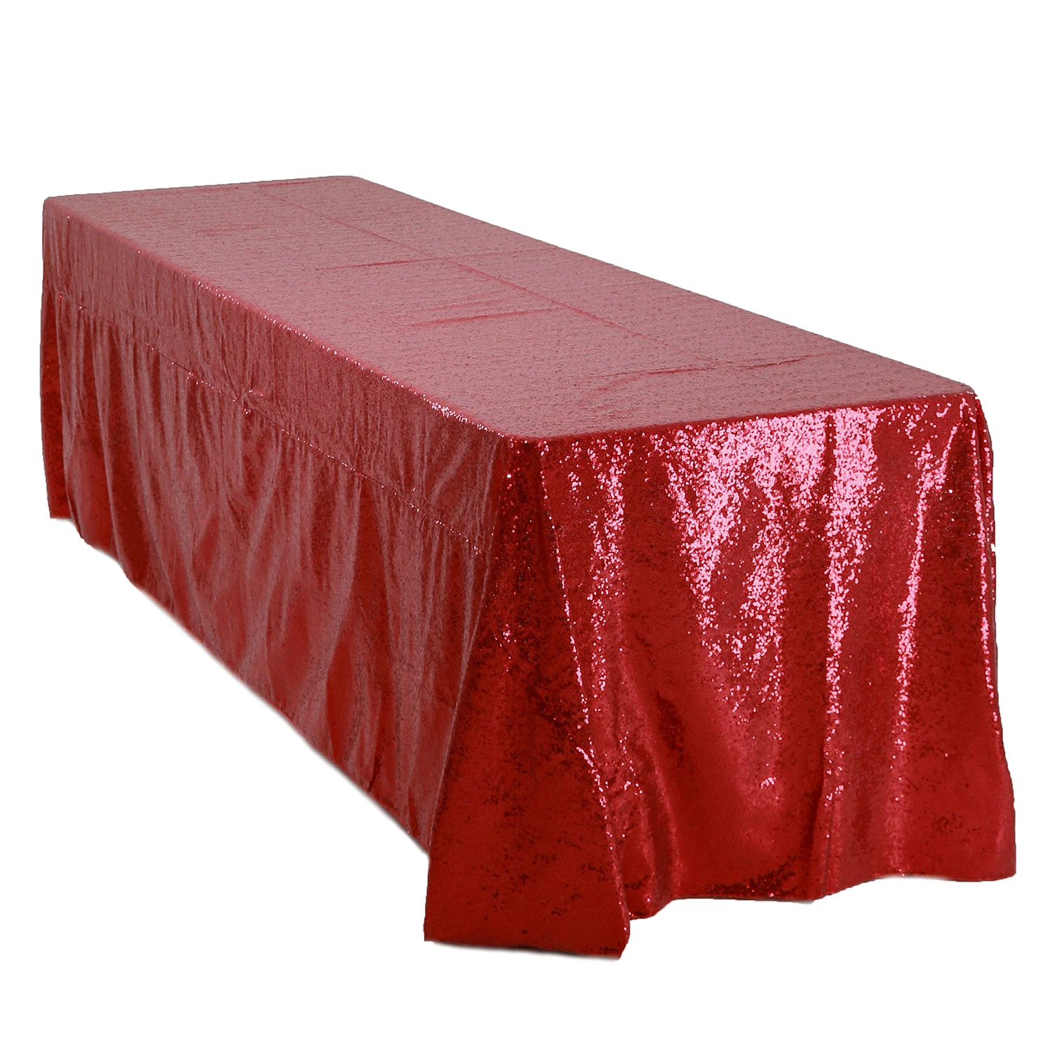 Rectangle 90" X 156" Sequin Tablecloth By Eastern Mills - Premium Quality - Red 3 Rectangle 90" X 156" Sequin Tablecloth By Eastern Mills - Premium Quality - Red