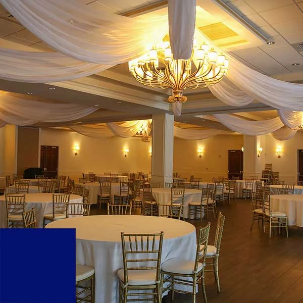 Single Piece - Royal Blue Crushed Taffeta Prefabricated Ceiling Drape Panel - Choose Length And Drop! 4 Single Piece - Royal Blue Crushed Taffeta Prefabricated Ceiling Drape Panel - Choose Length And Drop! - Image 2